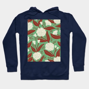 Rose garden in white and green Hoodie